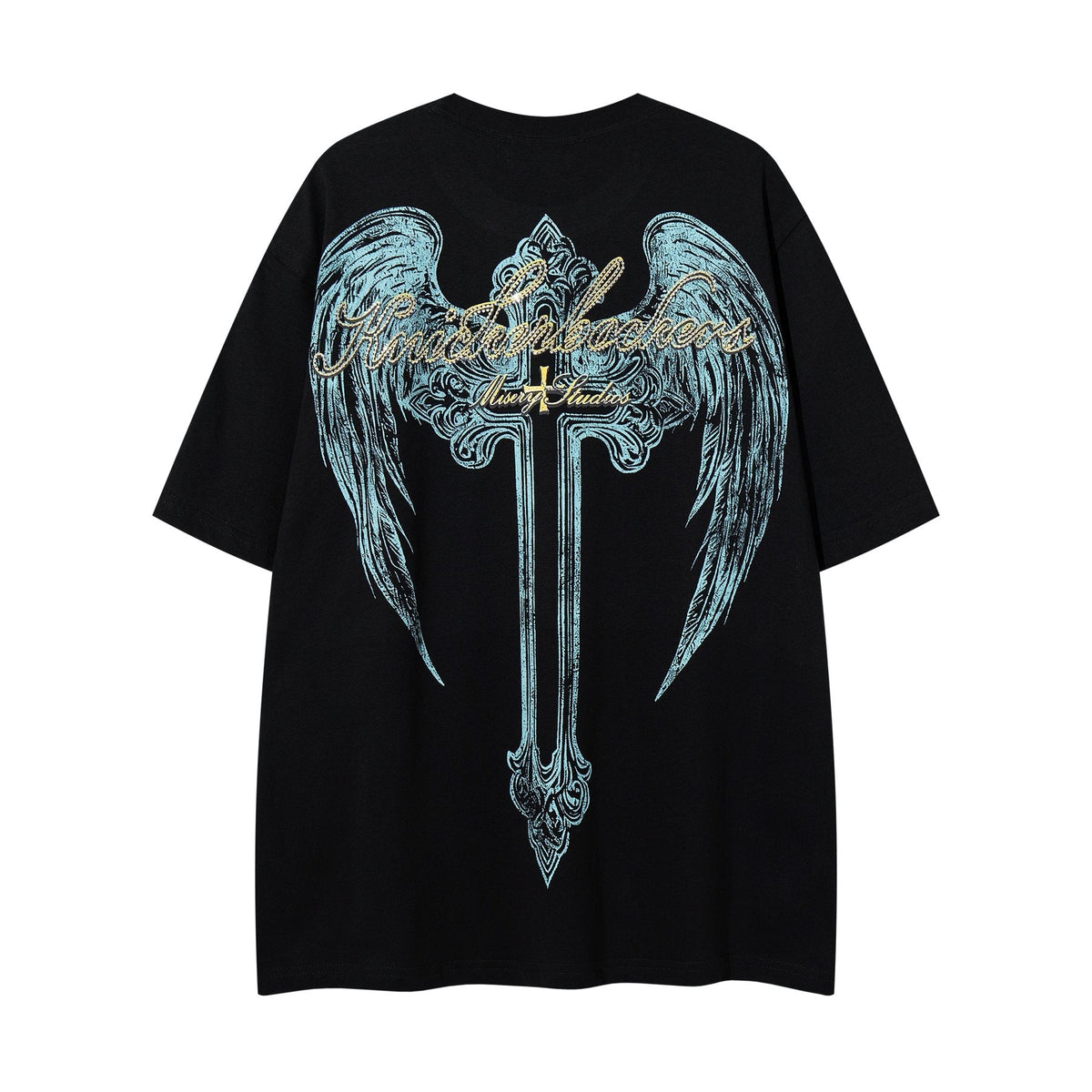 MAJESTIK Alien Skull Wing Graphic T-Shirt